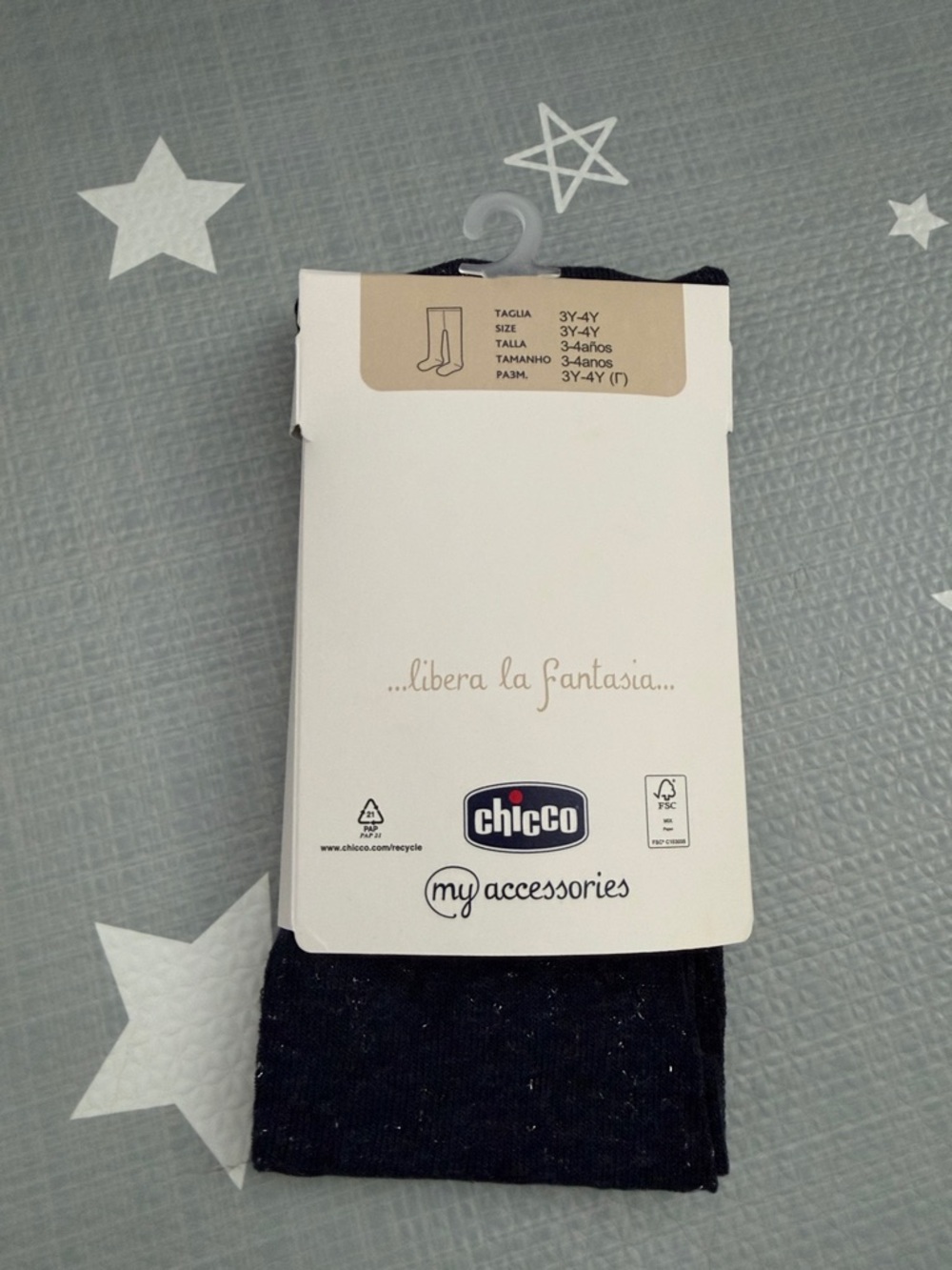 NWT Chicco - Navy Tights, 3-4 years